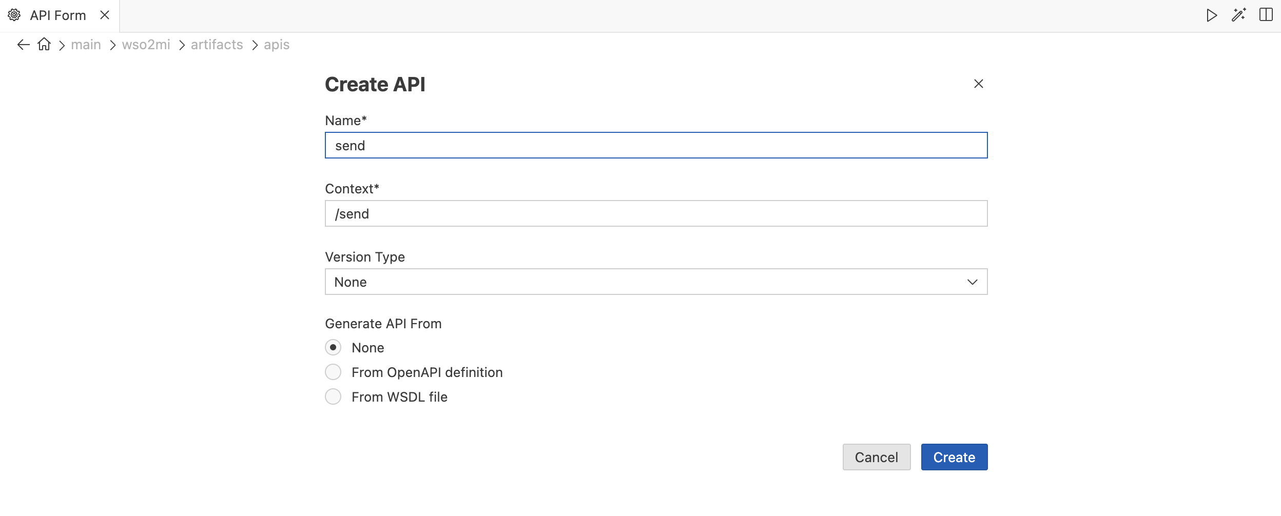 Adding the API resource step 1.