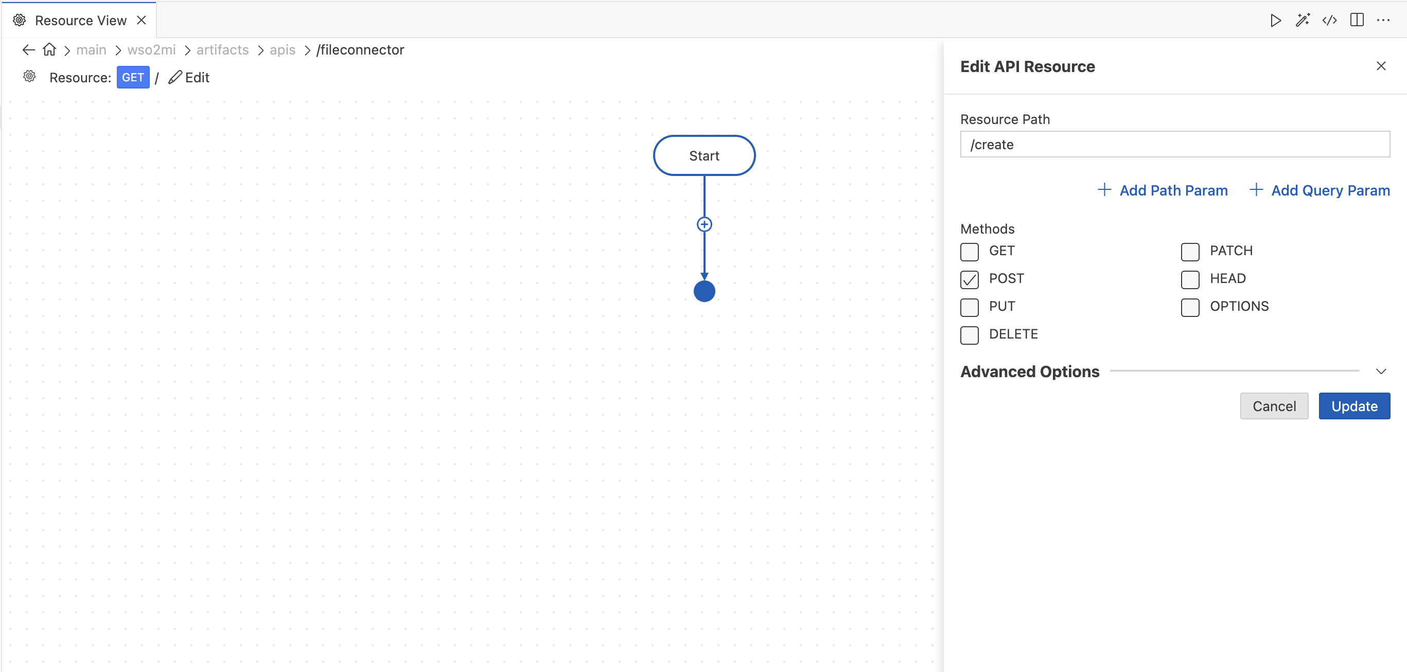 Adding the API resource step 1.
