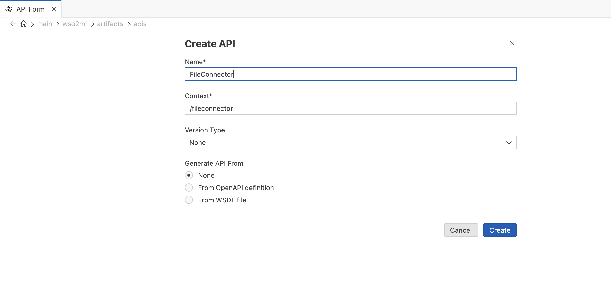 Adding the API resource step 1.