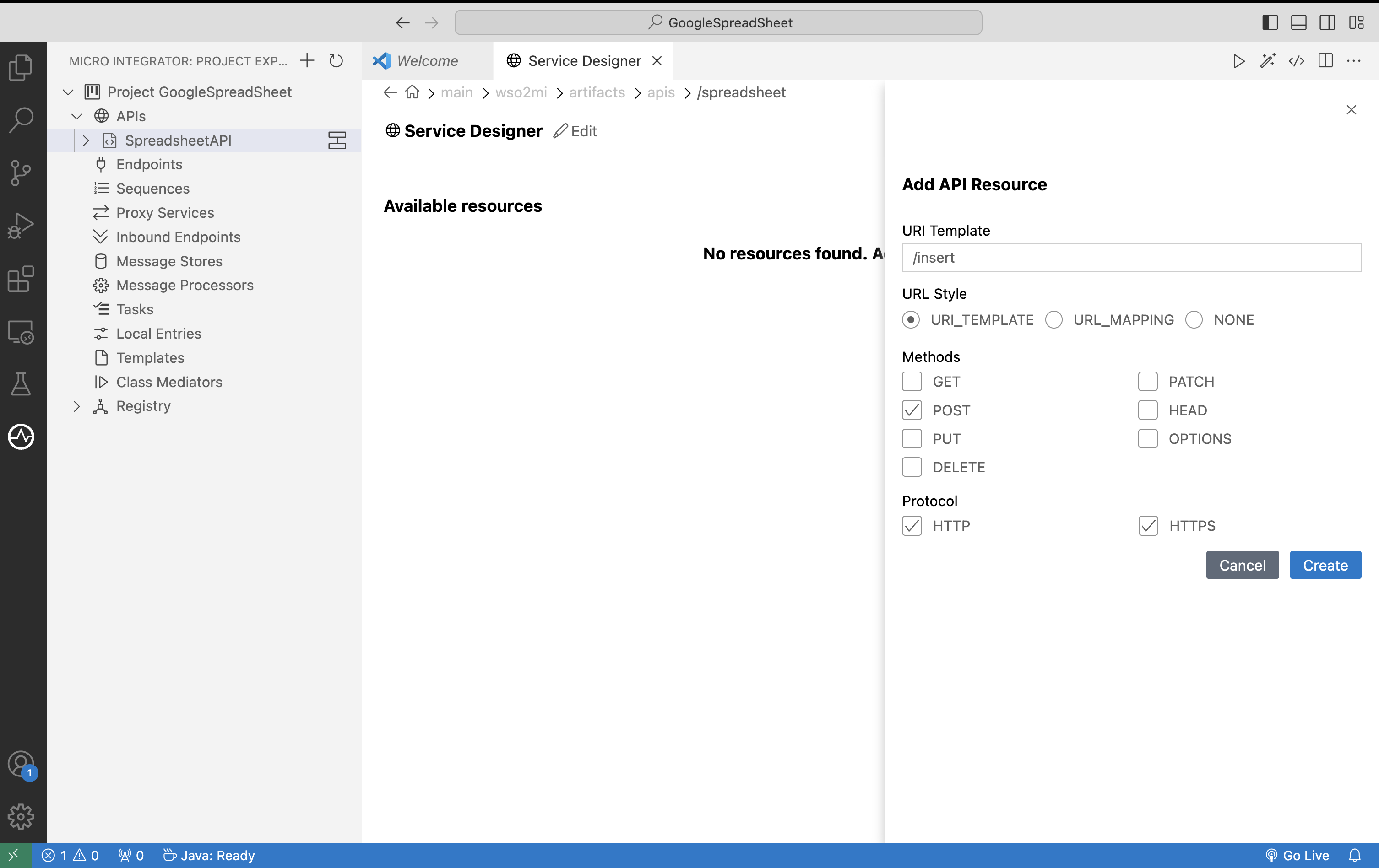 Adding the API resource.