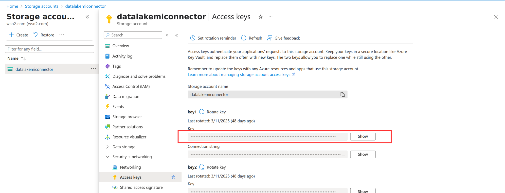 Copy access keys