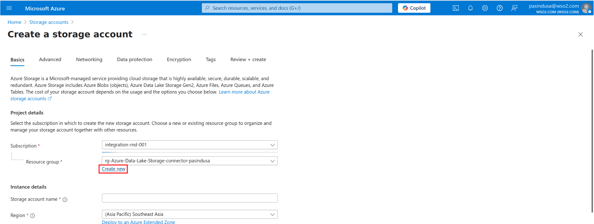 Create resource group