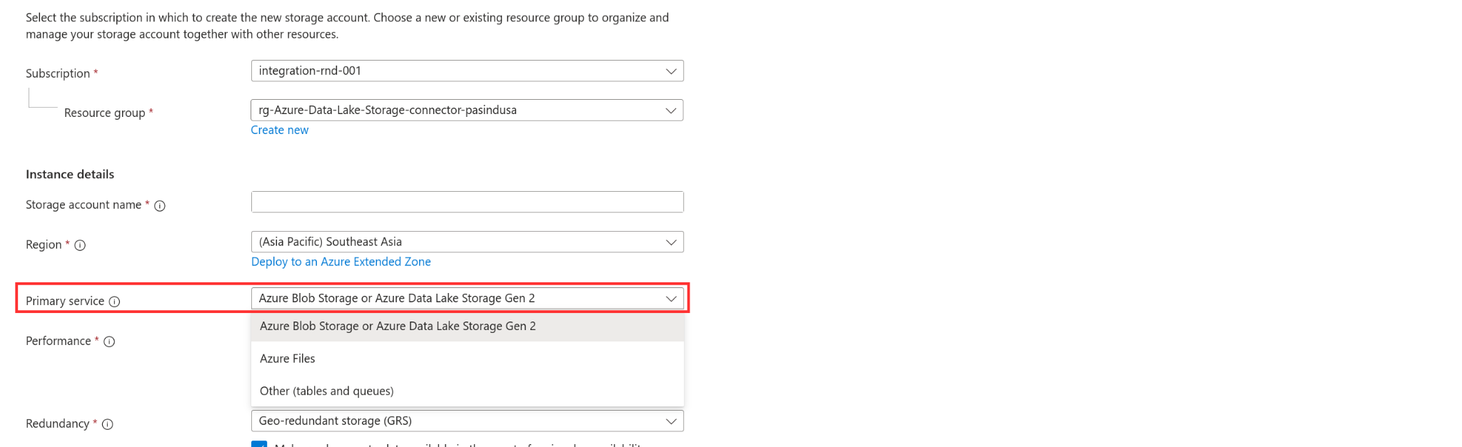 Add primary service
