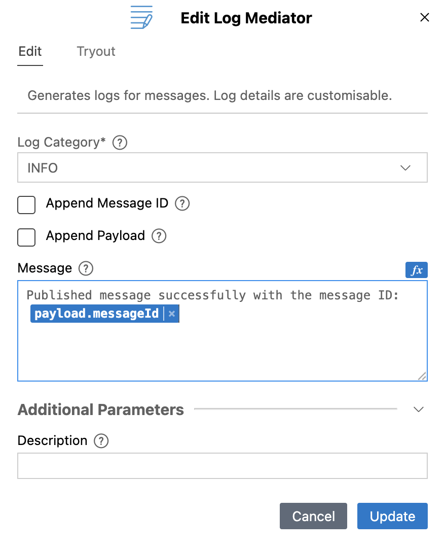 Adding Log Mediator