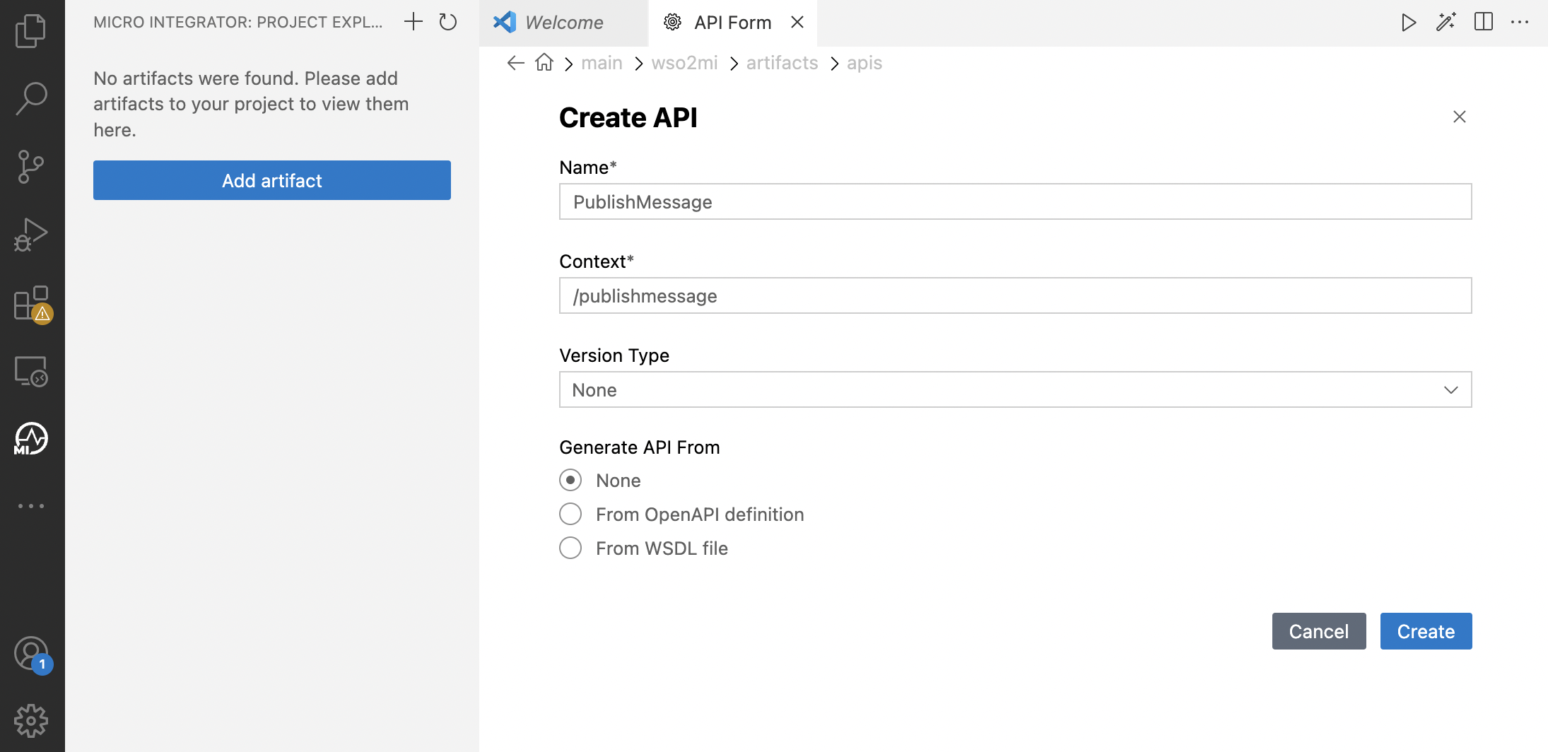Creating a new API