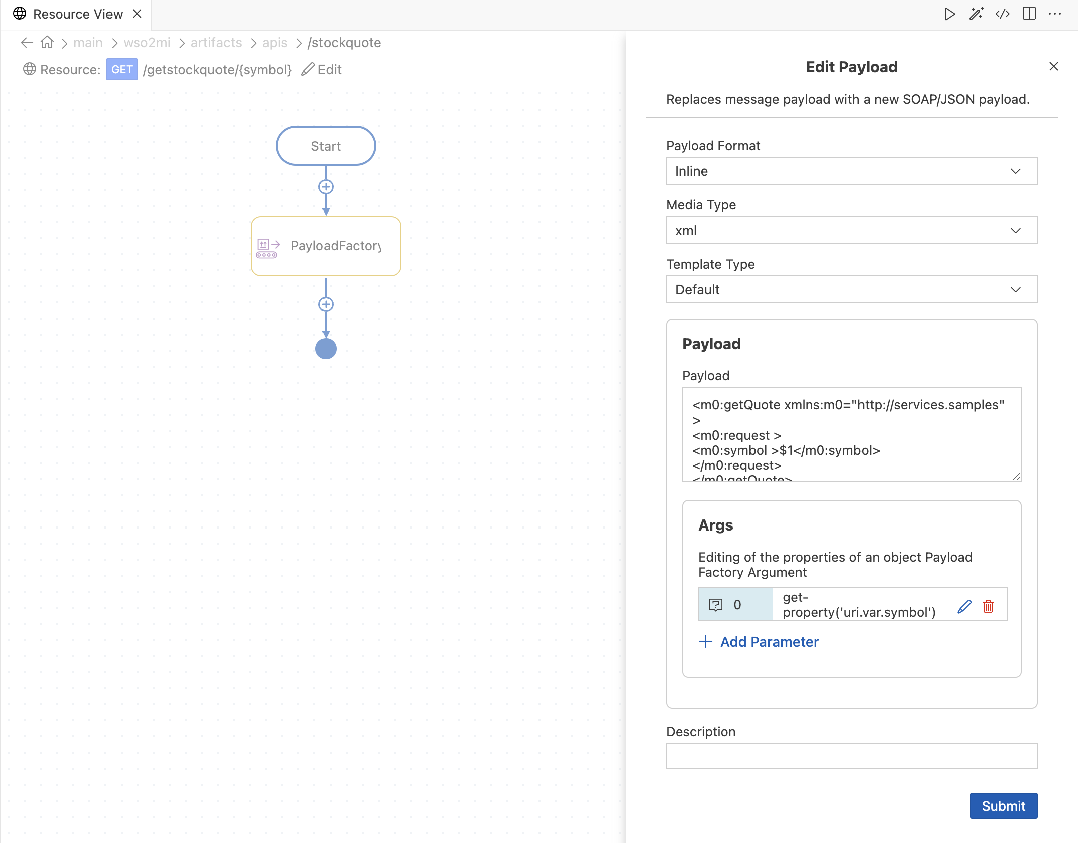Add Payload mediator to extract WSO2 details
