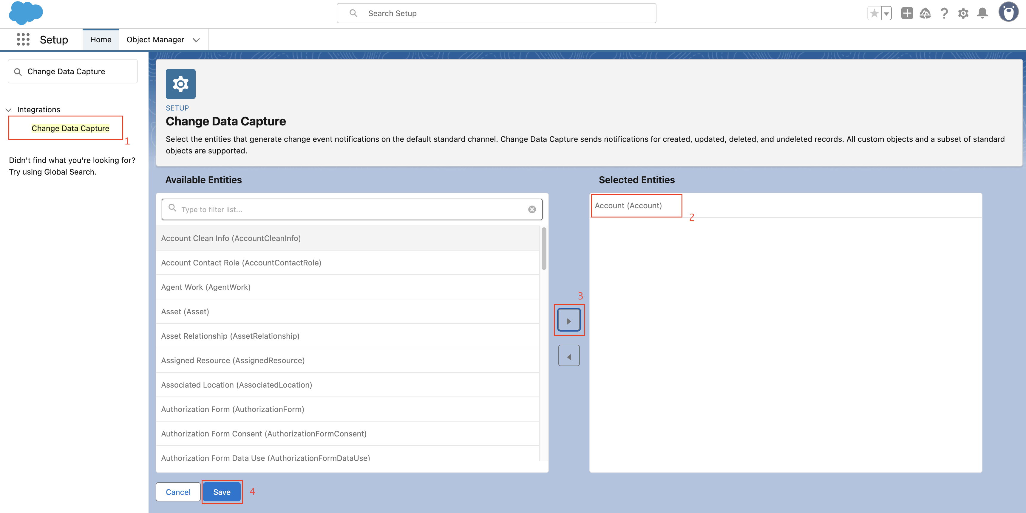 Enable Change Data Capture