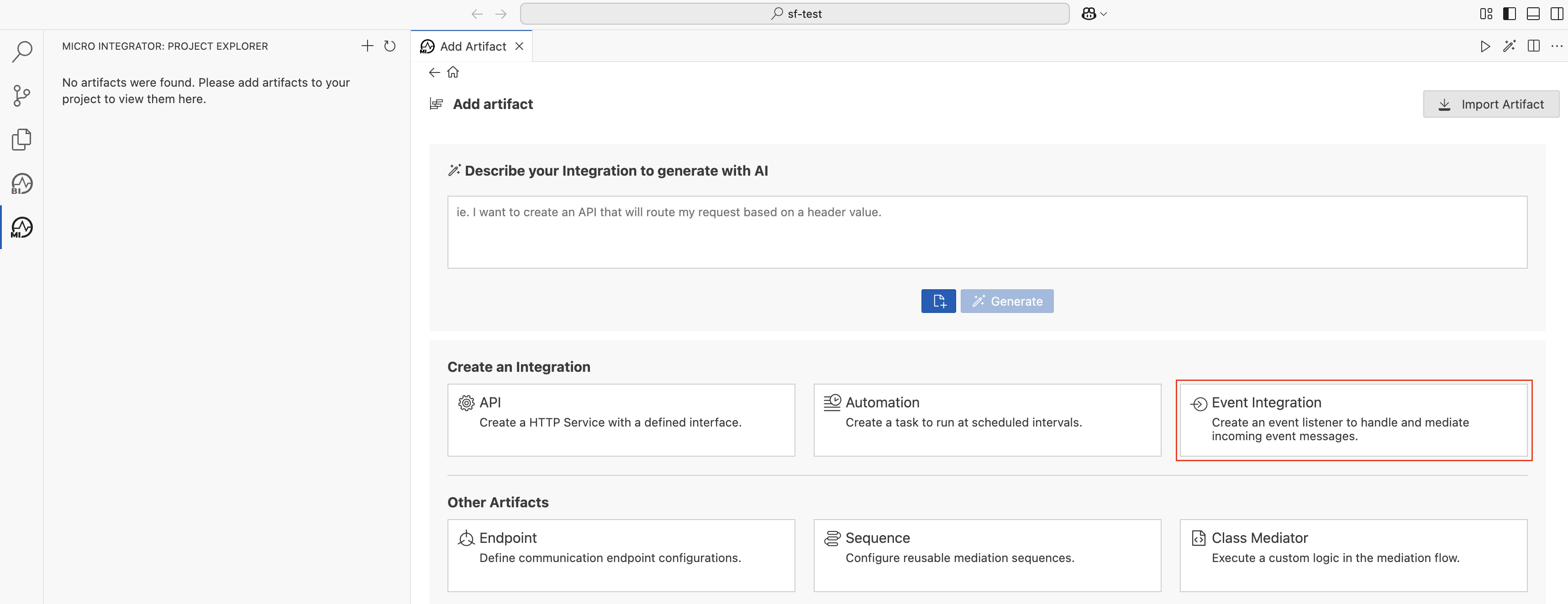 Add Event Integration