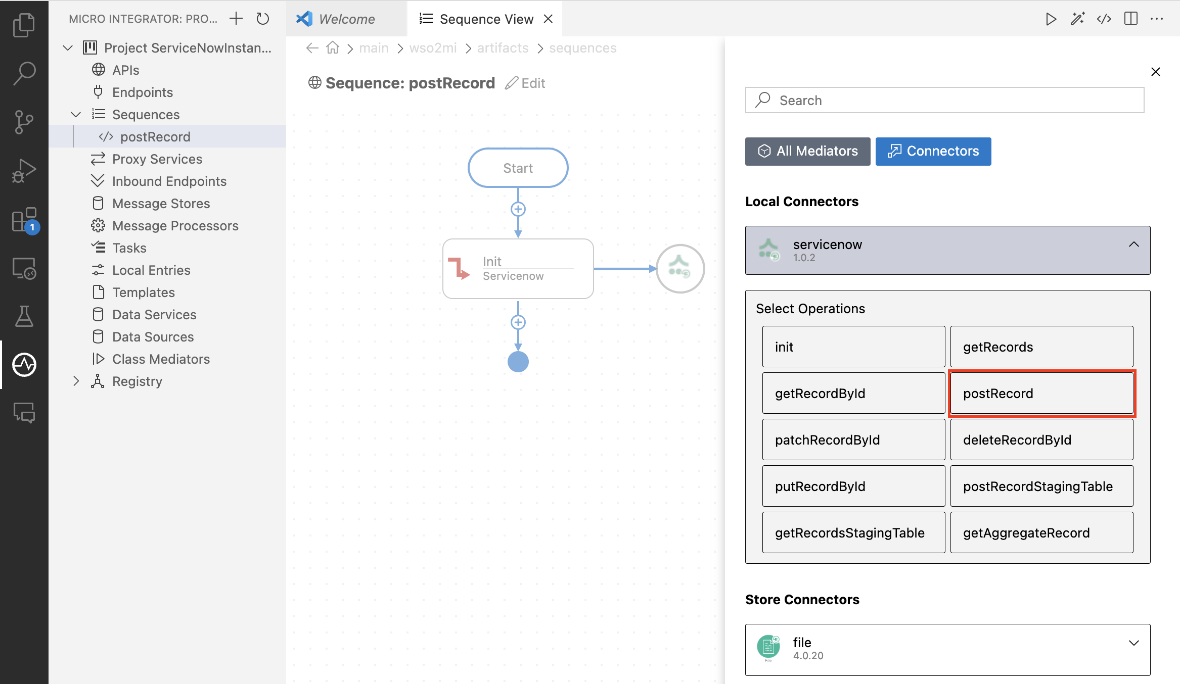 Adding postRecord operation
