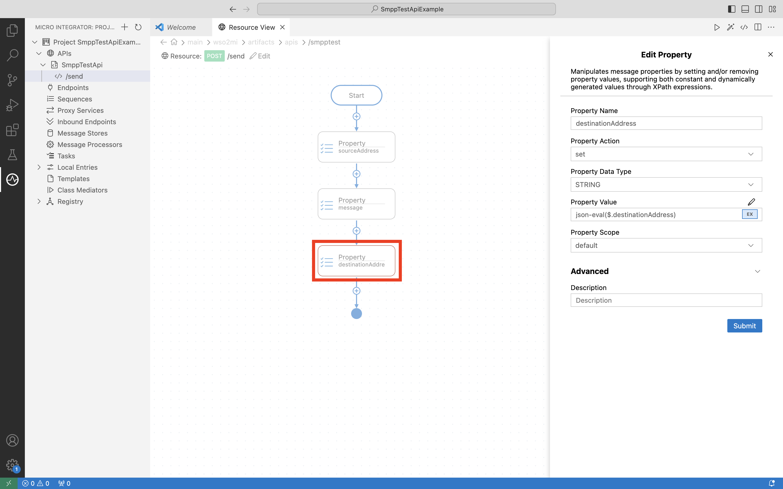 Add values to capture destinationAddress
