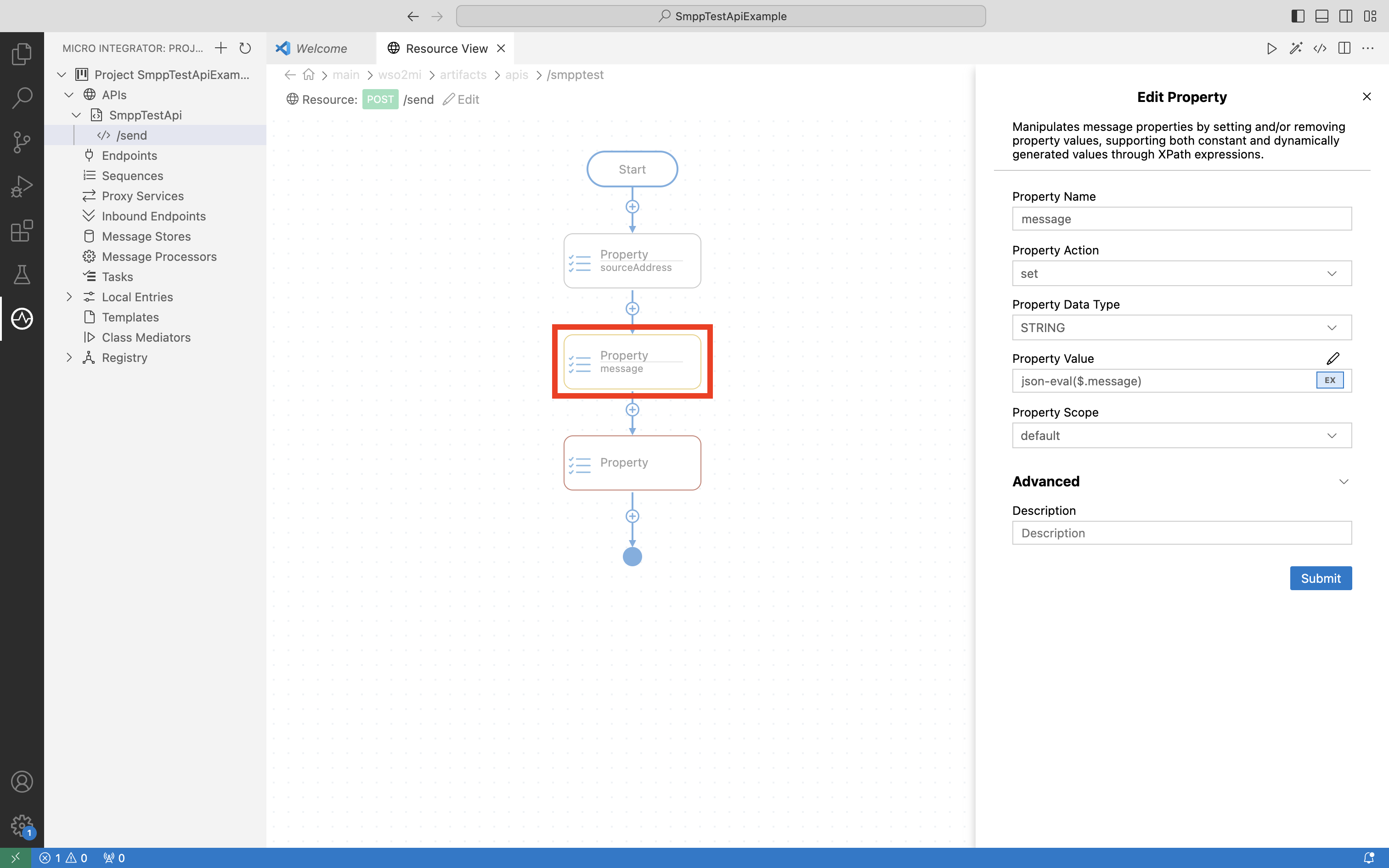 Add values to capture message