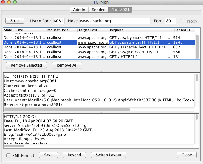 TCPMon ports